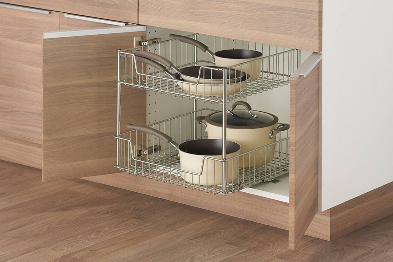 Alt View 11. TRINITY - 2-Tier Large Sliding Drawer Chrome - Chrome.