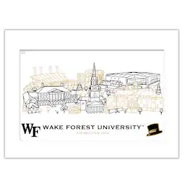 Indigo Falls - Wake Forest Demon Deacons 11" x 14" Matted Campus Wall Art Collage - Multicolor