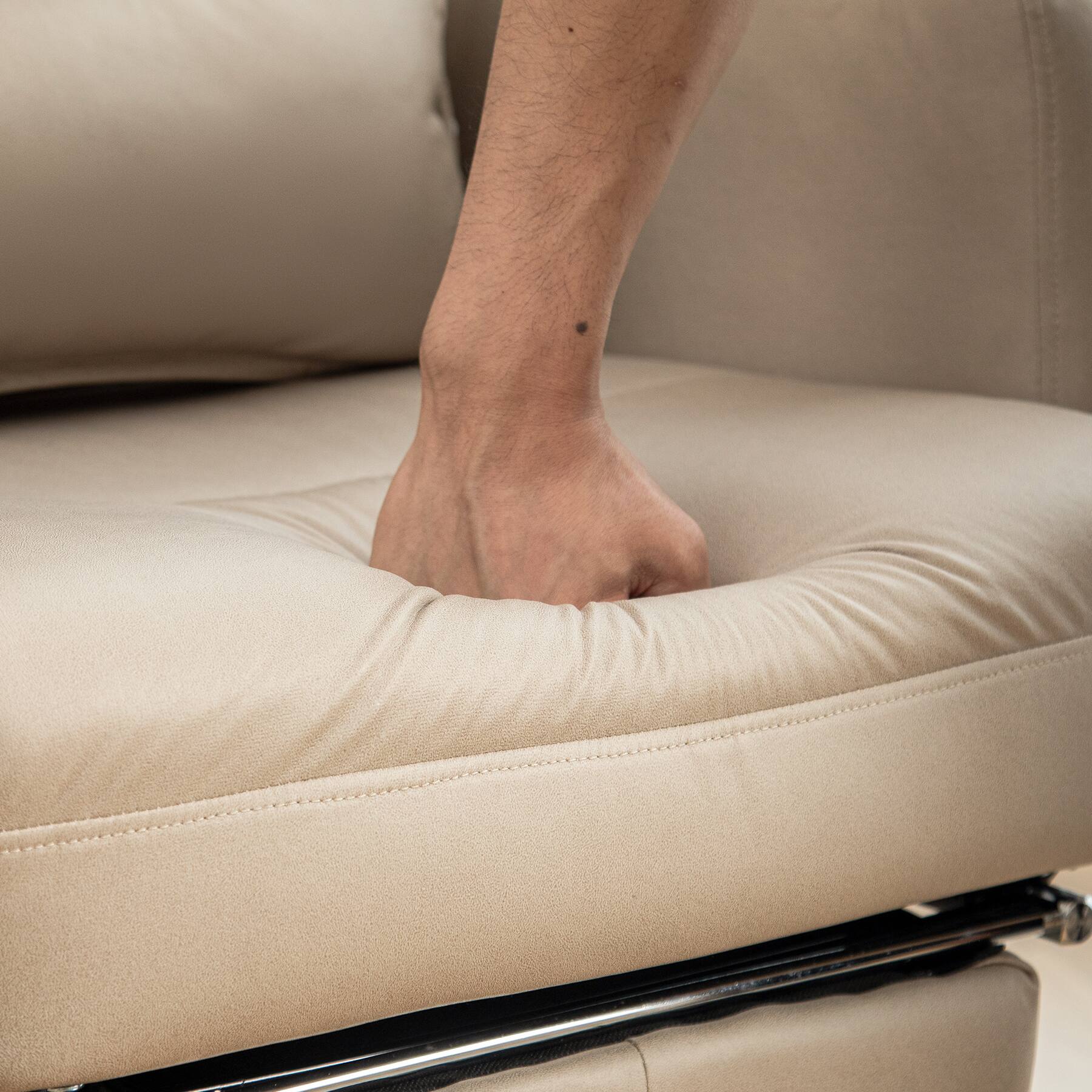 Alt View 4. GOODSILO - Swivel Ergonomic Office Chair High Back with Lumbar Support & Headrest, Reclining Computer Chair - Beige.