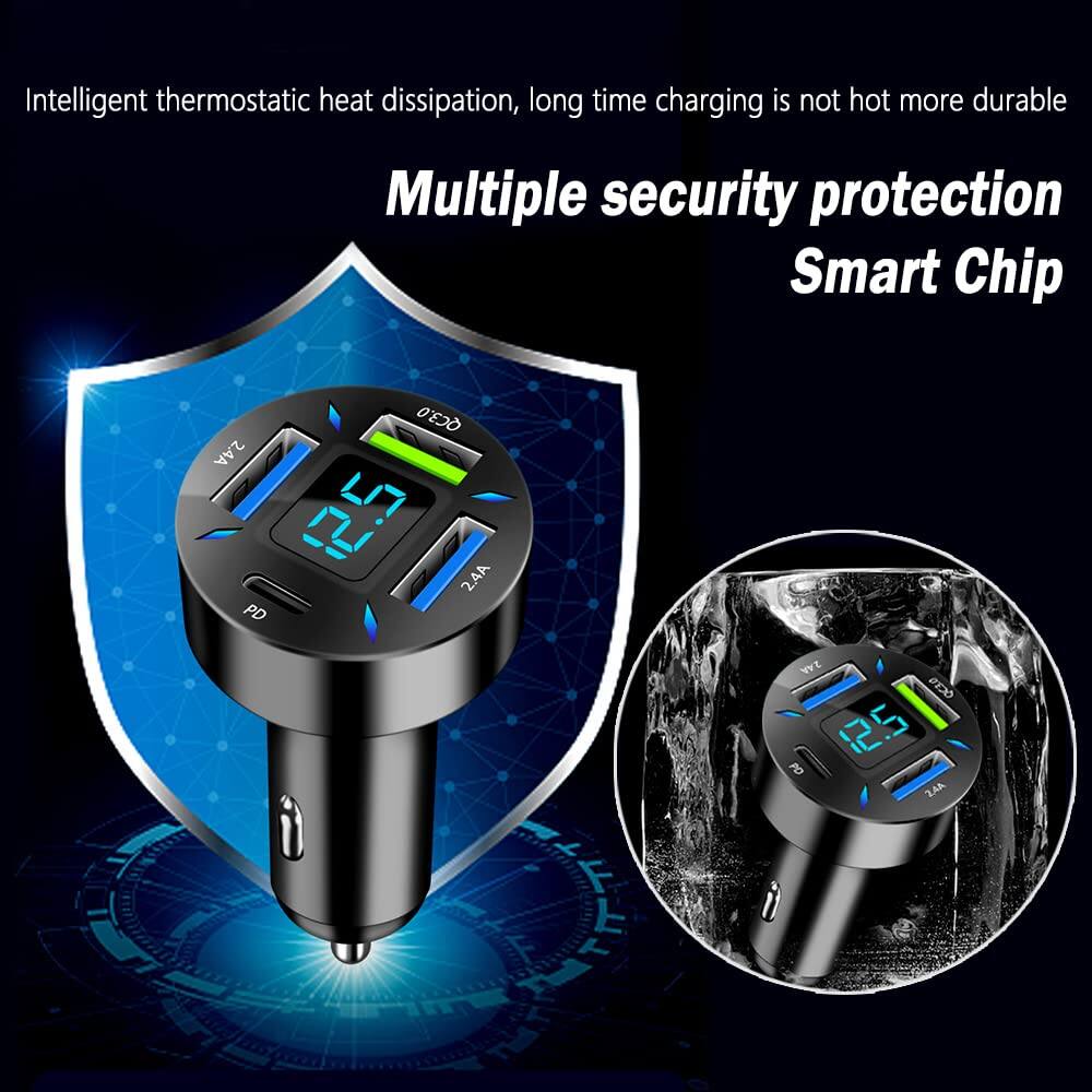 Intelligent thermostatic heat dissipation, long time charging is not hot more durable  
Multiple security protection  
Smart Chip  
2.4A PD QC3.0  
2.4A