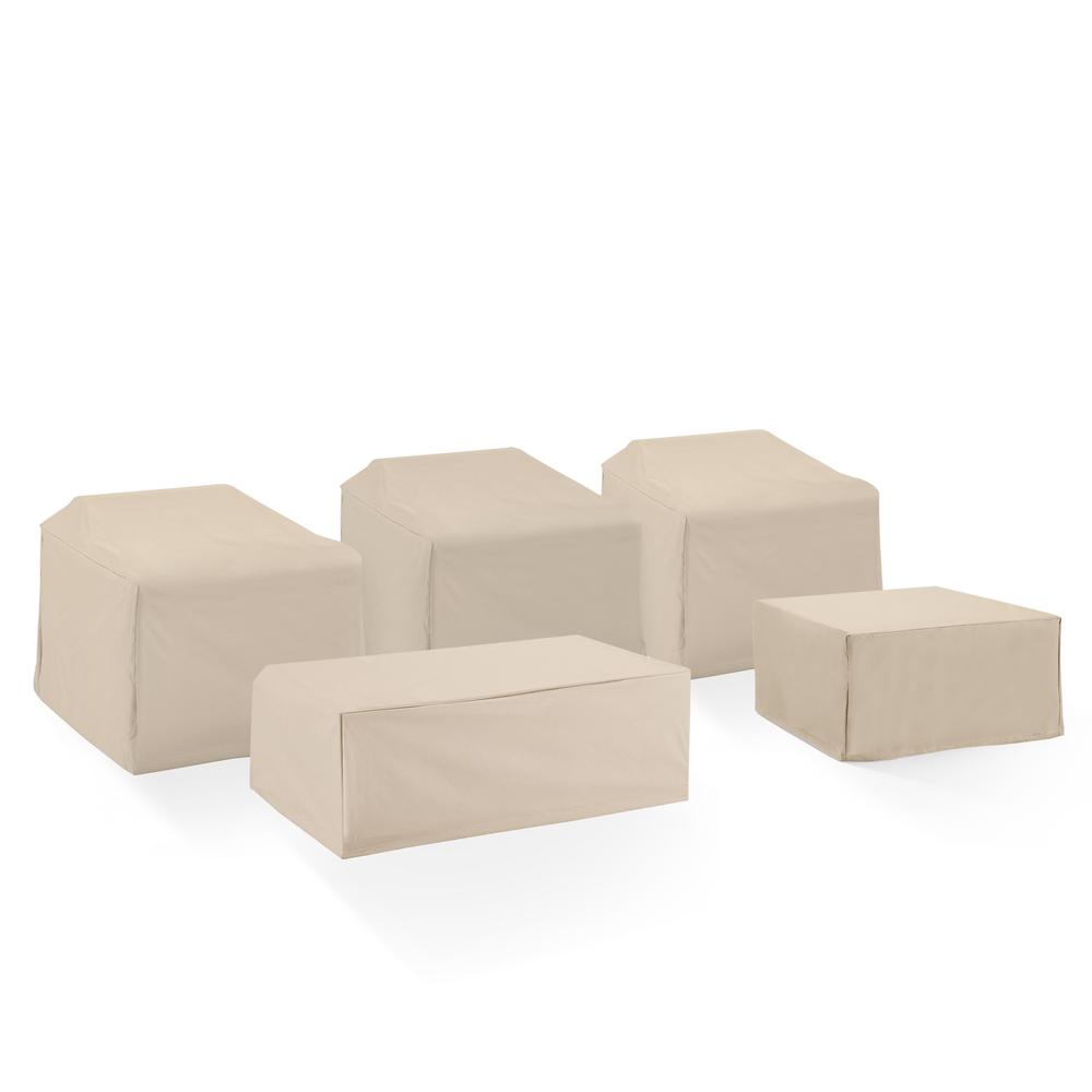 Alt View 3. Crosley Furniture - 5Pc Outdoor Furniture Cover Set - Tan.