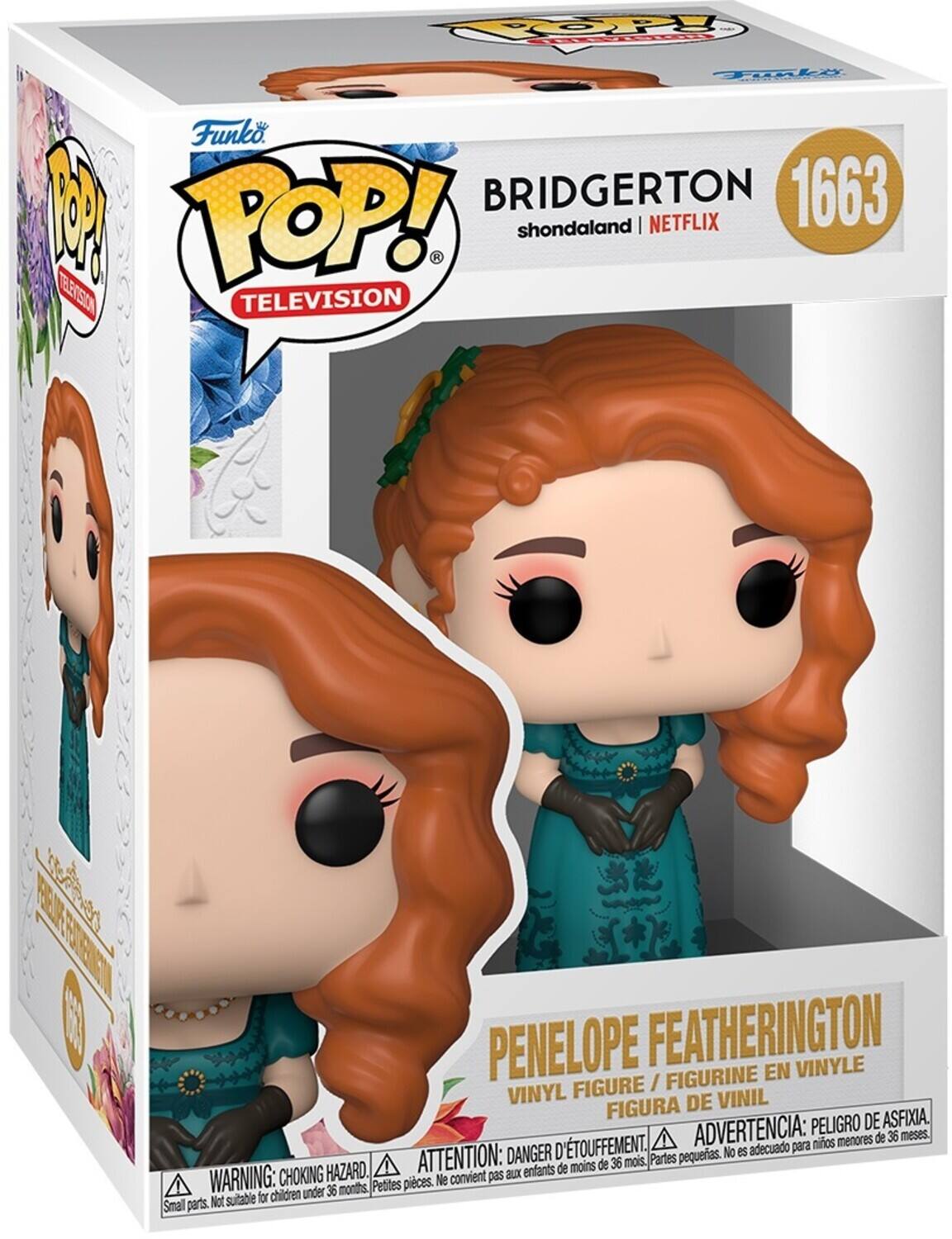 OPY TT Firly Funko. M BRIDGERTON 1663 POP! shondaland | NETFLIX TEECSION TBE TELEVISION te 1 PENELOPE FEATHERINGTON VINYLE FIGURINE EN FIGURE / VINYL DE VINIL FIGURA ASFIXIA. ADVERTENCIA: PELIGRO DE menores de 36 meses. D'TOUFFEMENT. adecuado para nios DANGER pequeas. No es HAZARD. ATTENTION: aux enfants de moins de 36 mois, Partes WARNING: CHOKING Petites pieces. Ne convient pas children under 36 months. Not sutable for Smal parts.