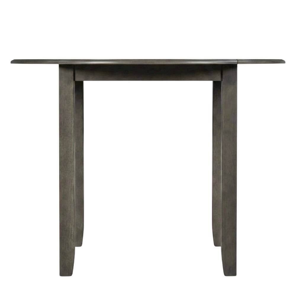 Back. FurniFact - 3-Piece Wood Dining Set Round Drop-Leaf Table 2 Chairs Contemporary Gray - Gray.