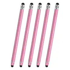 Front. Unique Bargains - 5pcs Stylus Pens for Touch Screens, 2 in 1 High Sensitivity Universal Pen Capacitive Stylus for Touch Screen Device - Pink.