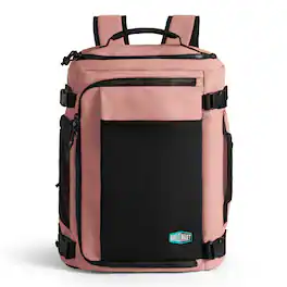 Bagsmart - Blast 38L Mesh Travel Backpack with Breathable Compartment, Lightweight Outdoor Daypack for Hiking, Commuting & Sports - Dark Pink