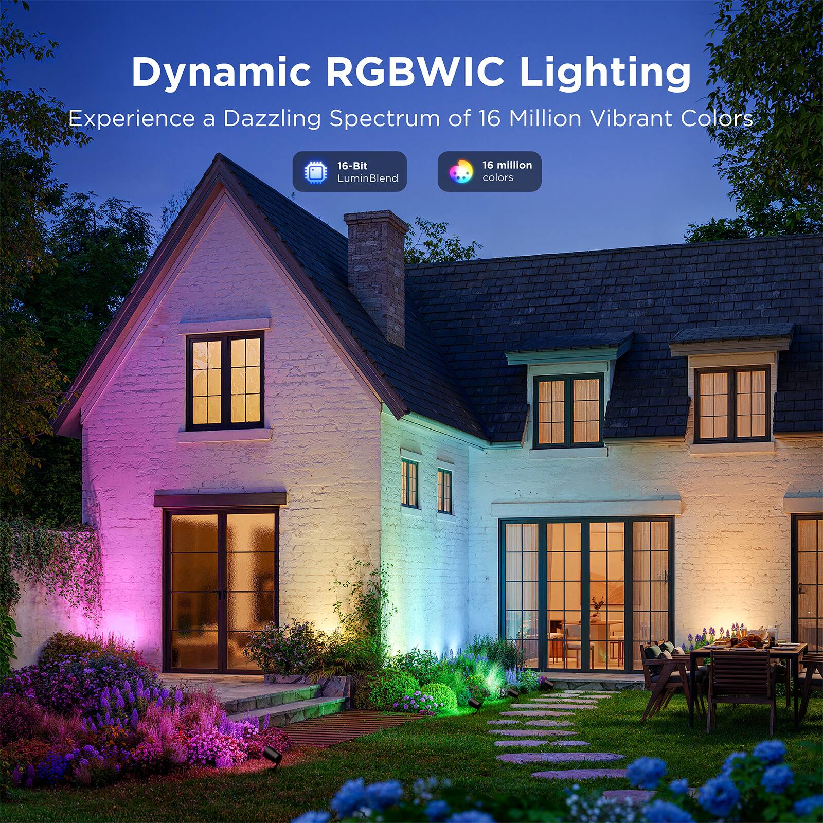Dynamic RGBWIC Lighting  
Experience a Dazzling Spectrum of 16 Million Vibrant Colors  

16-Bit LuminBlend  
16 million colors