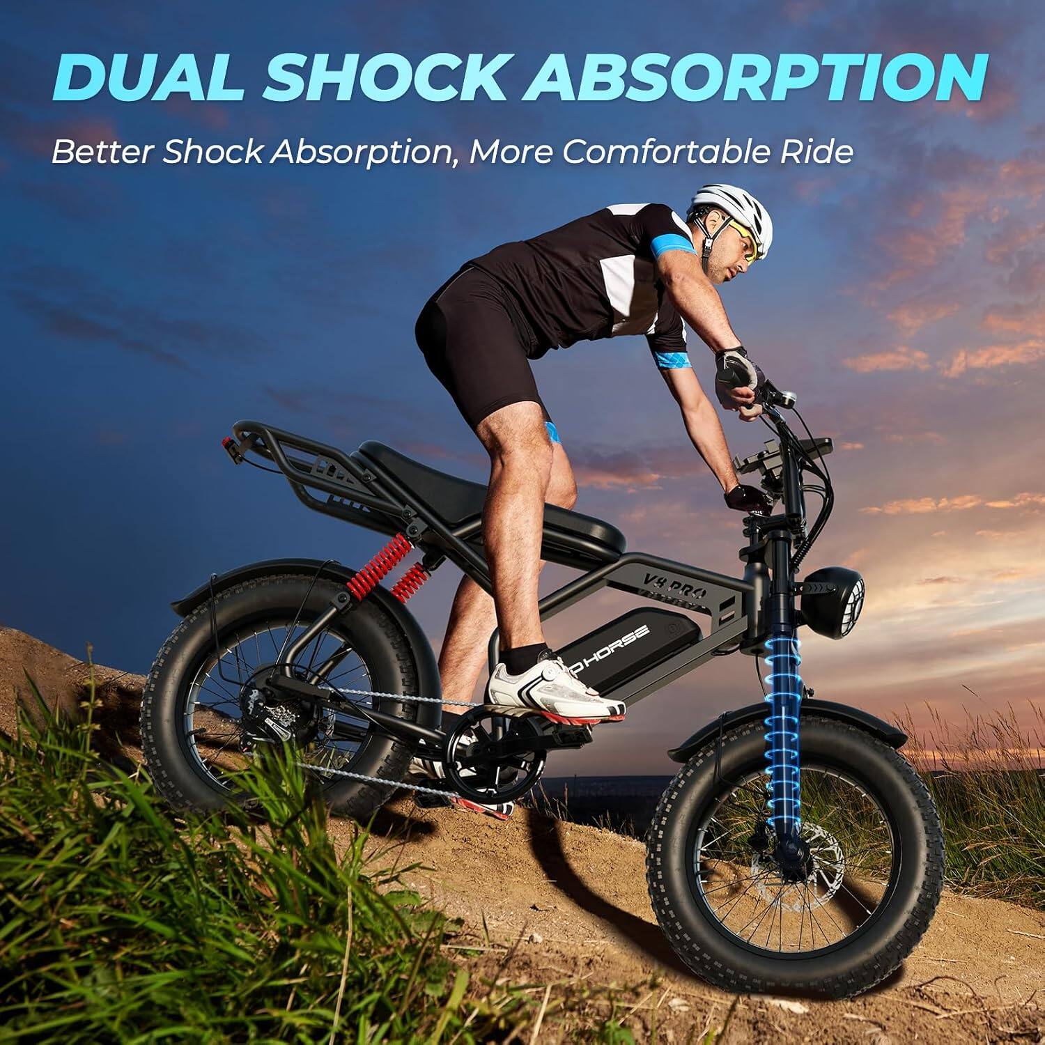 DUAL SHOCK ABSORPTION  
Better Shock Absorption, More Comfortable Ride