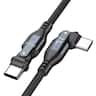 FIELUX - 240W USB-C to USB-C 180° Rotating Charging Cable 6ft - Black