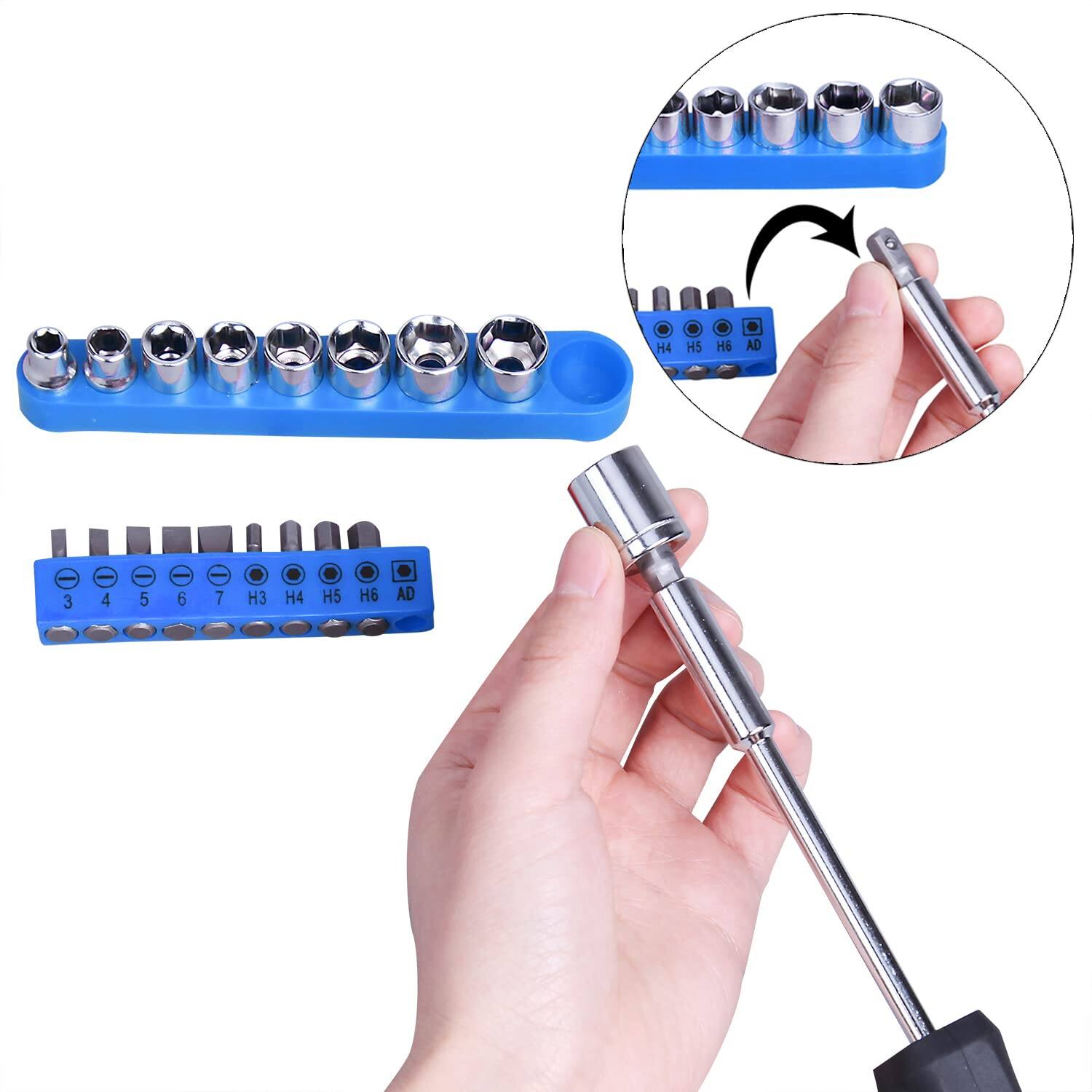 Alt View 6. Skar Audio - Tool Set General Household Hand Kit With Plastic Toolbox Storage Case - Green.