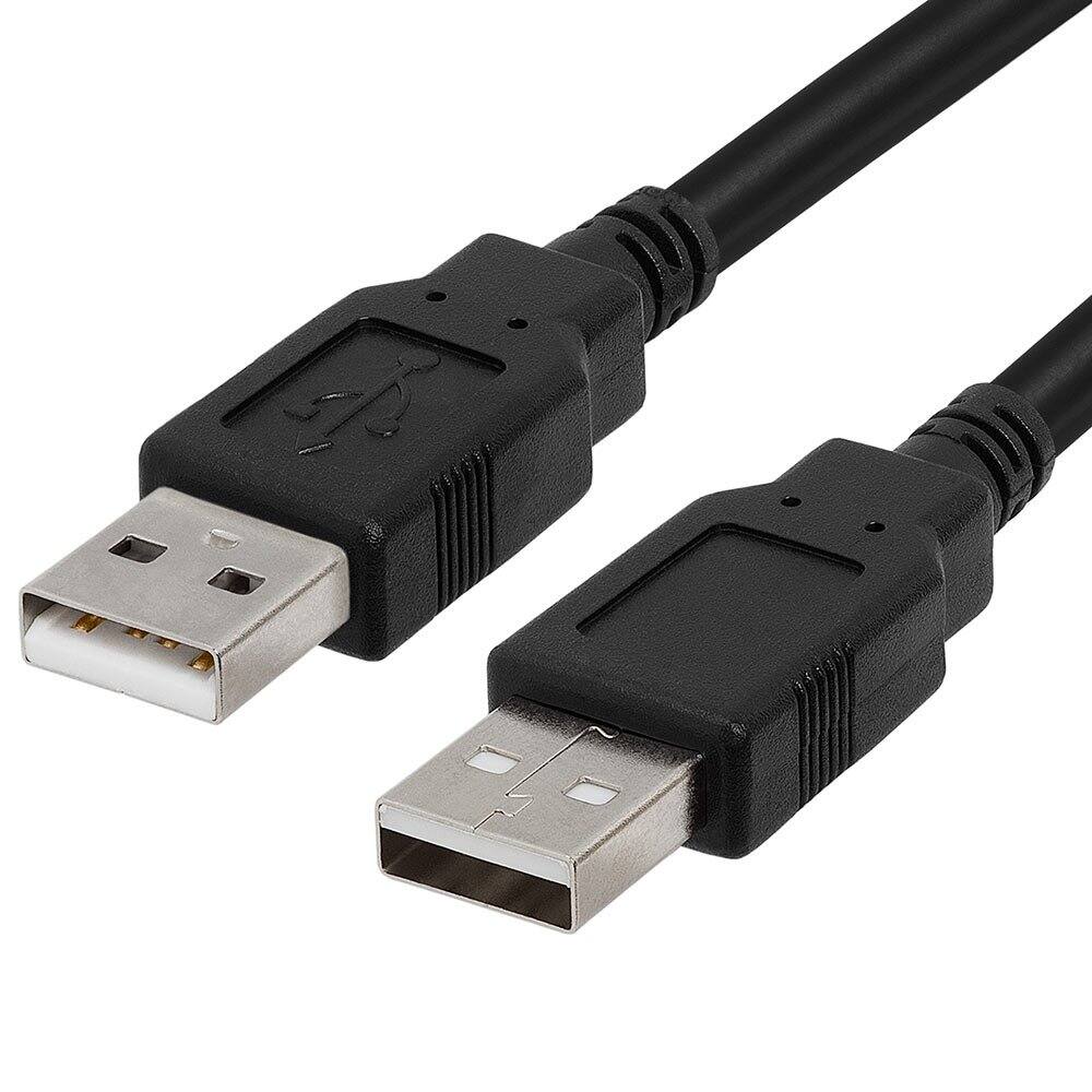 Left. Cmple.com - USB A to A Cable 3ft Black USB-A 2.0 Male to Male 480Mbps High-Speed Data Cord - Black.