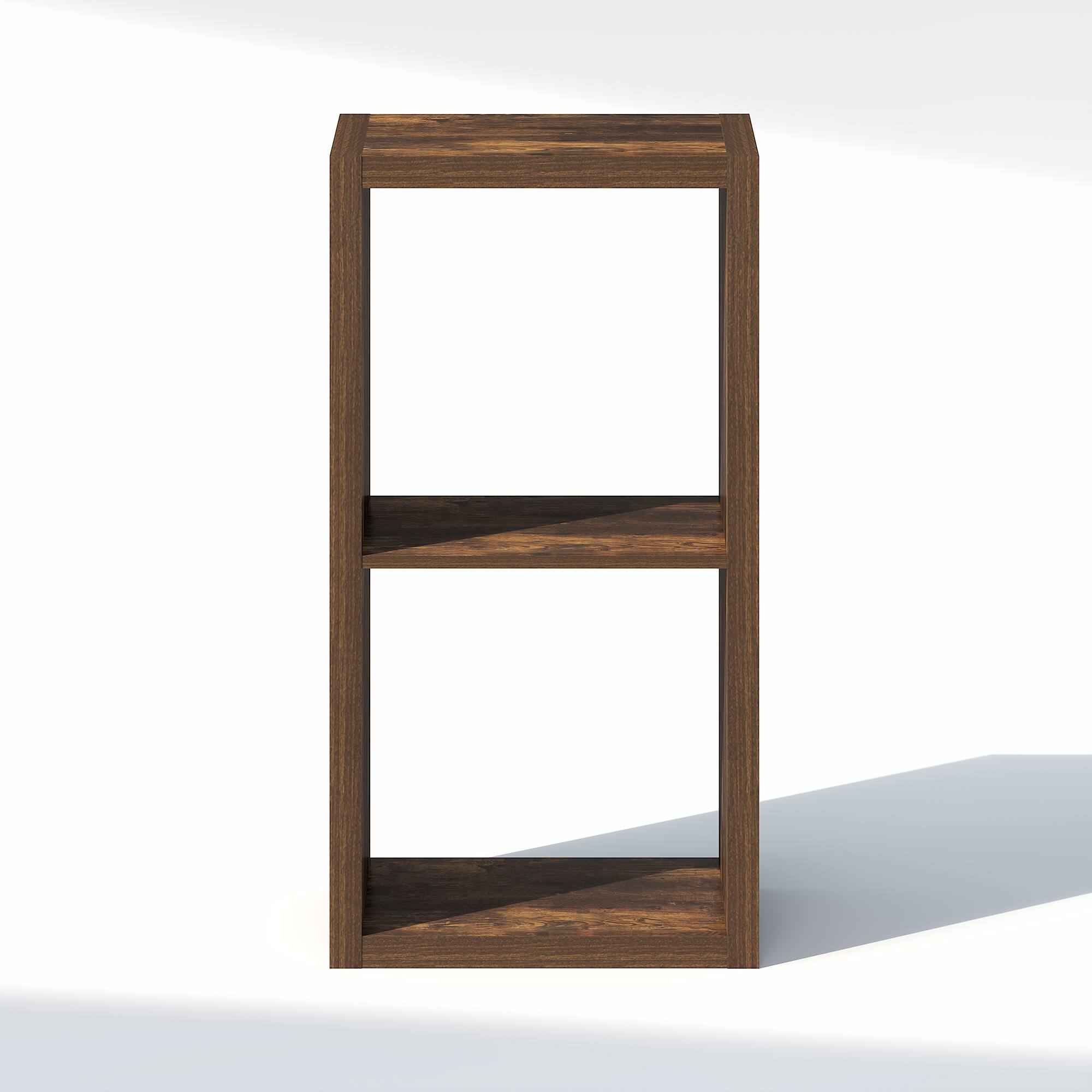 Alt View 5. Furinno - CUBIC Closet Organizers, 2-Cube Closet Organizer, Open Shelf, Extra Thick Frame, for Wardrobe, Bedroom, Living Room - Amber Pine.