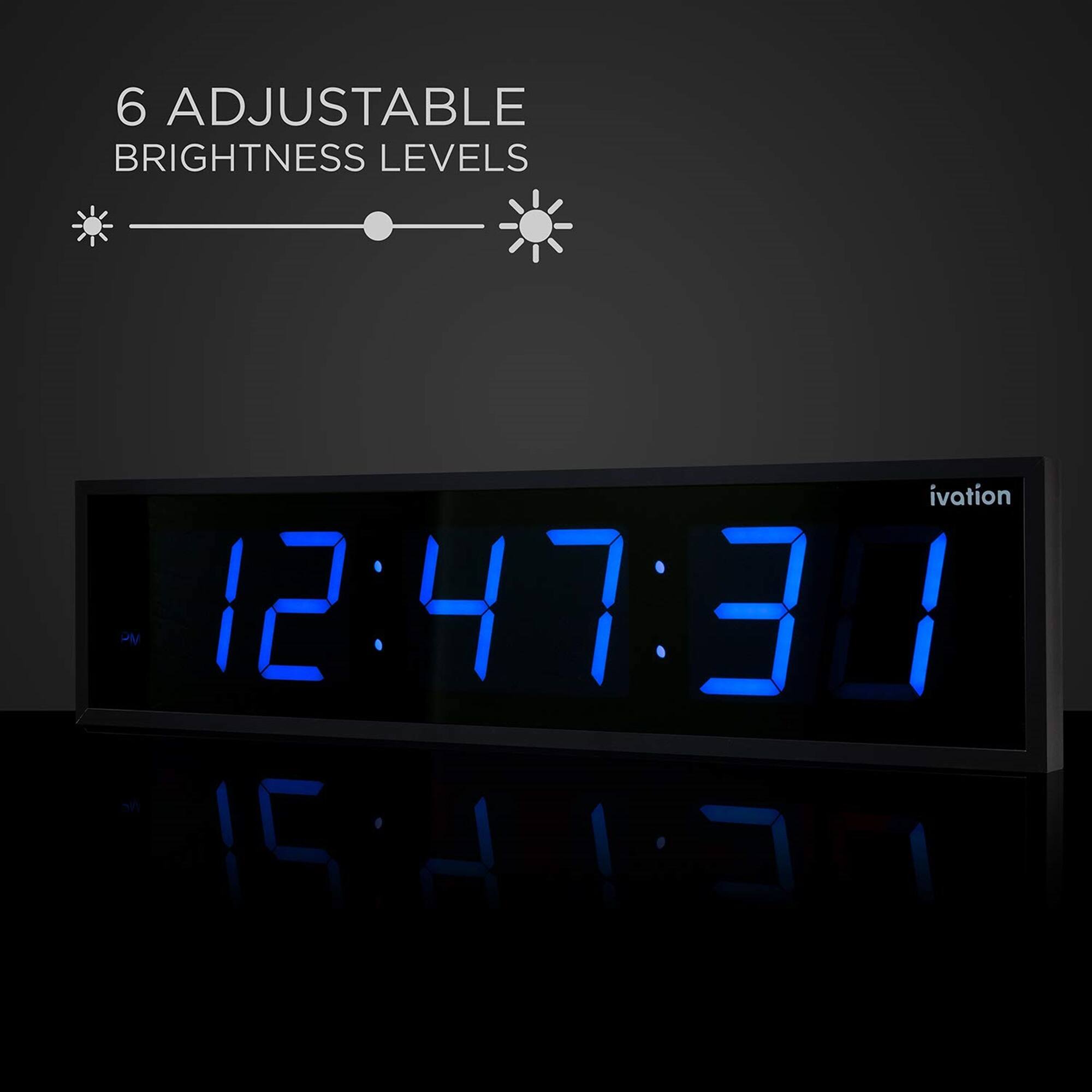 6 ADJUSTABLE BRIGHTNESS LEVELS ivation 12:47:30