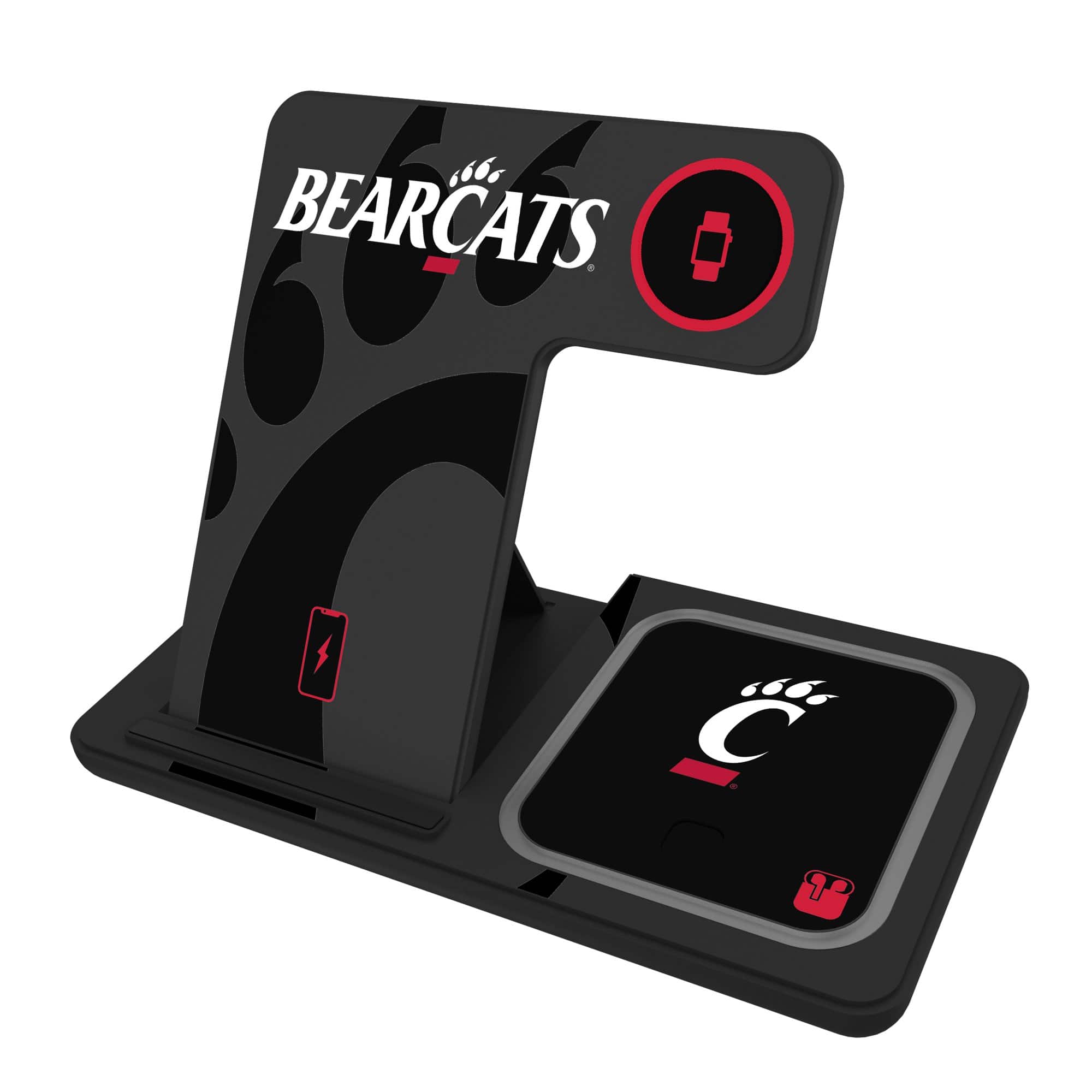 Keyscaper - Cincinnati Bearcats 3-In-1 Wireless Charger - Multicolor