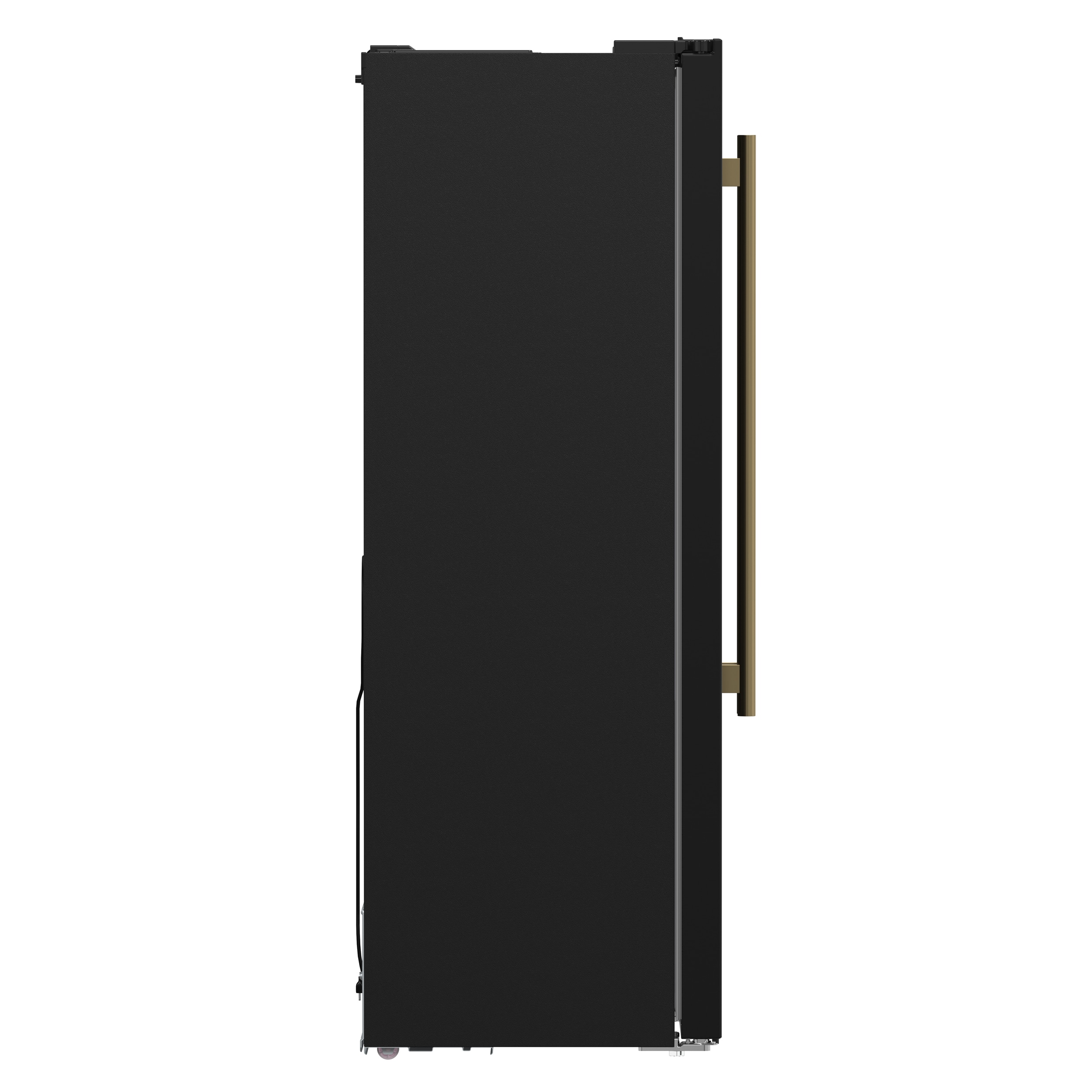 Alt View 2. Forno Appliances - Salerno 15.6 Cu. Ft. Freestanding Side-by-Side Refrigerator with Customizable Handles in Antique Brass - Black.
