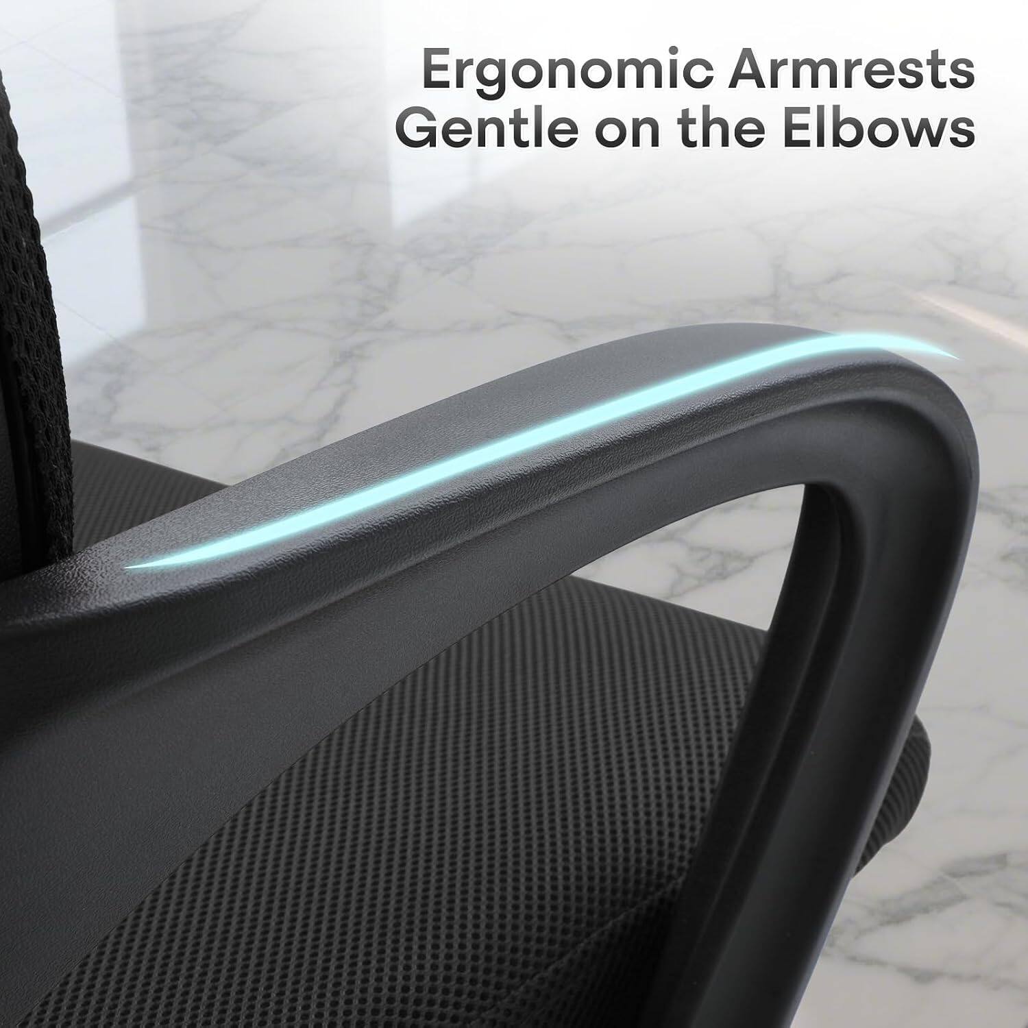 Ergonomic Armrests Gentle on the Elbows