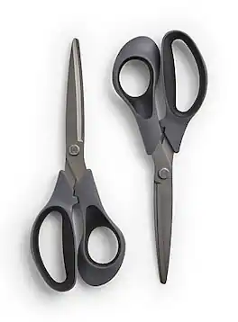 TRU RED - 8" Titanium Coated Scissors, Straight Handle, 2/Pack - Gray