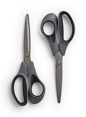 TRU RED - 8" Titanium Coated Scissors, Straight Handle, 2/Pack - Gray