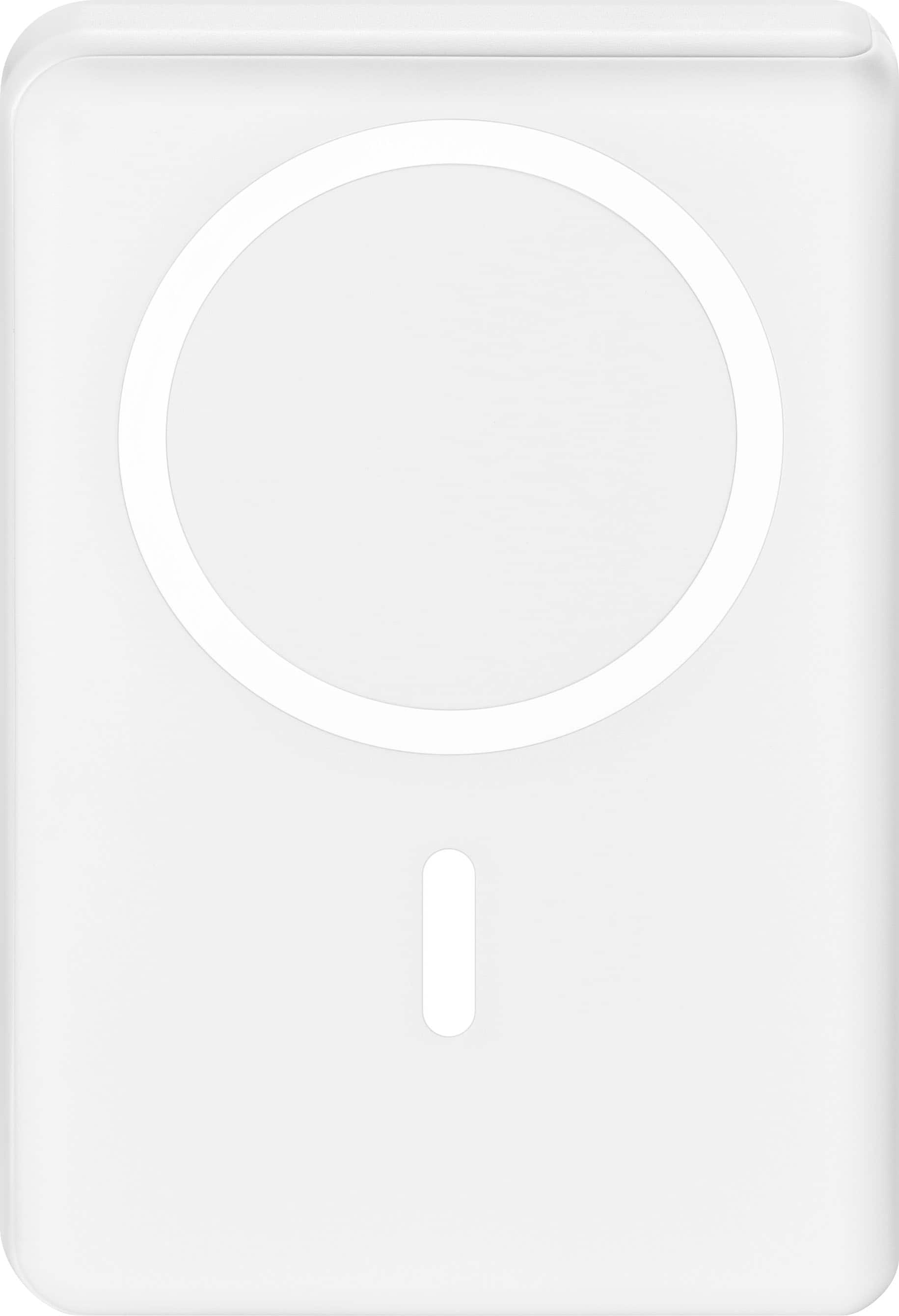 Alt View 1. Best Buy essentials™ - 5,000mAh Magnetic Wireless Portable Charger for iPhone and Most USB-C Devices - White.