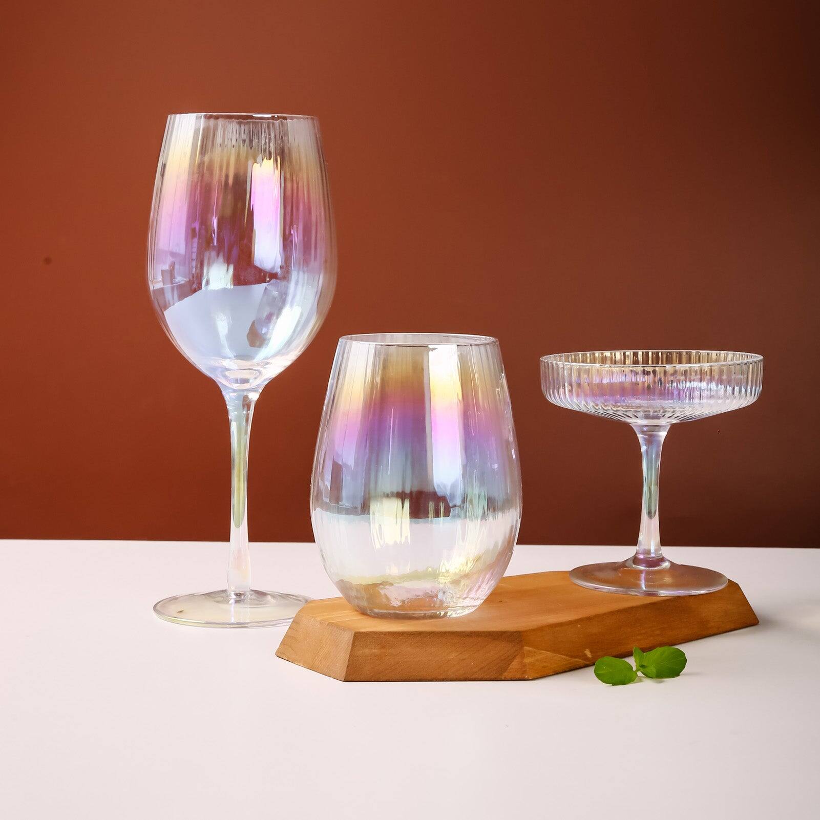 Back. BreeBe - Summit Collection Stemless Wine Glasses (17 oz. set of 6) - Clear.