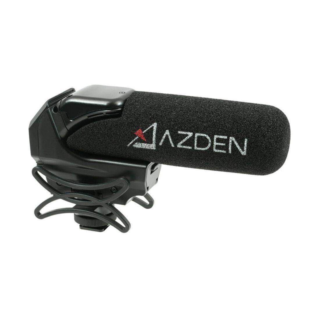 Front. Azden - Azden SMX 15 Powered Shotgun Video Super Cardioid Black Microphone.