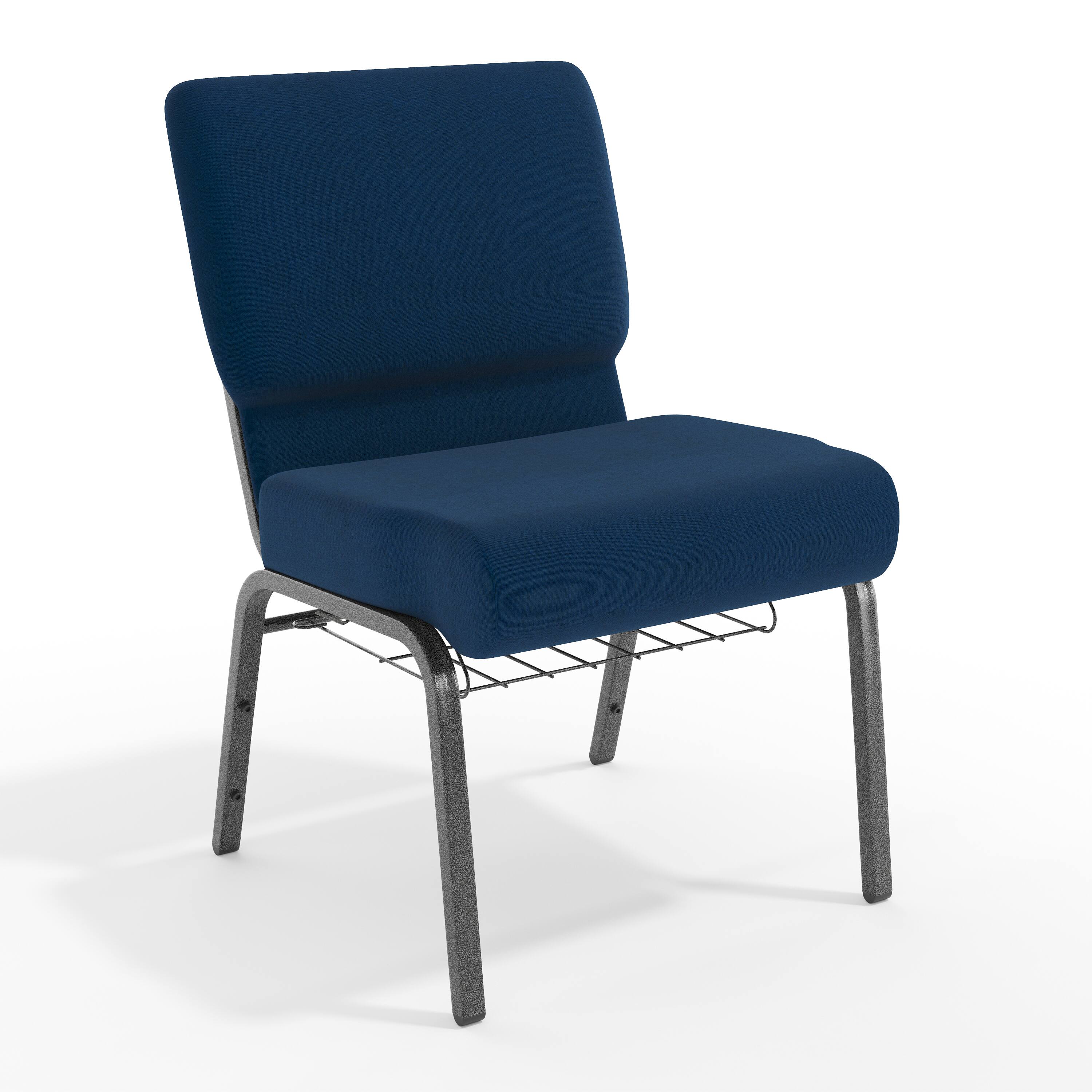 Navy Blue Fabric/Silver Vein Frame