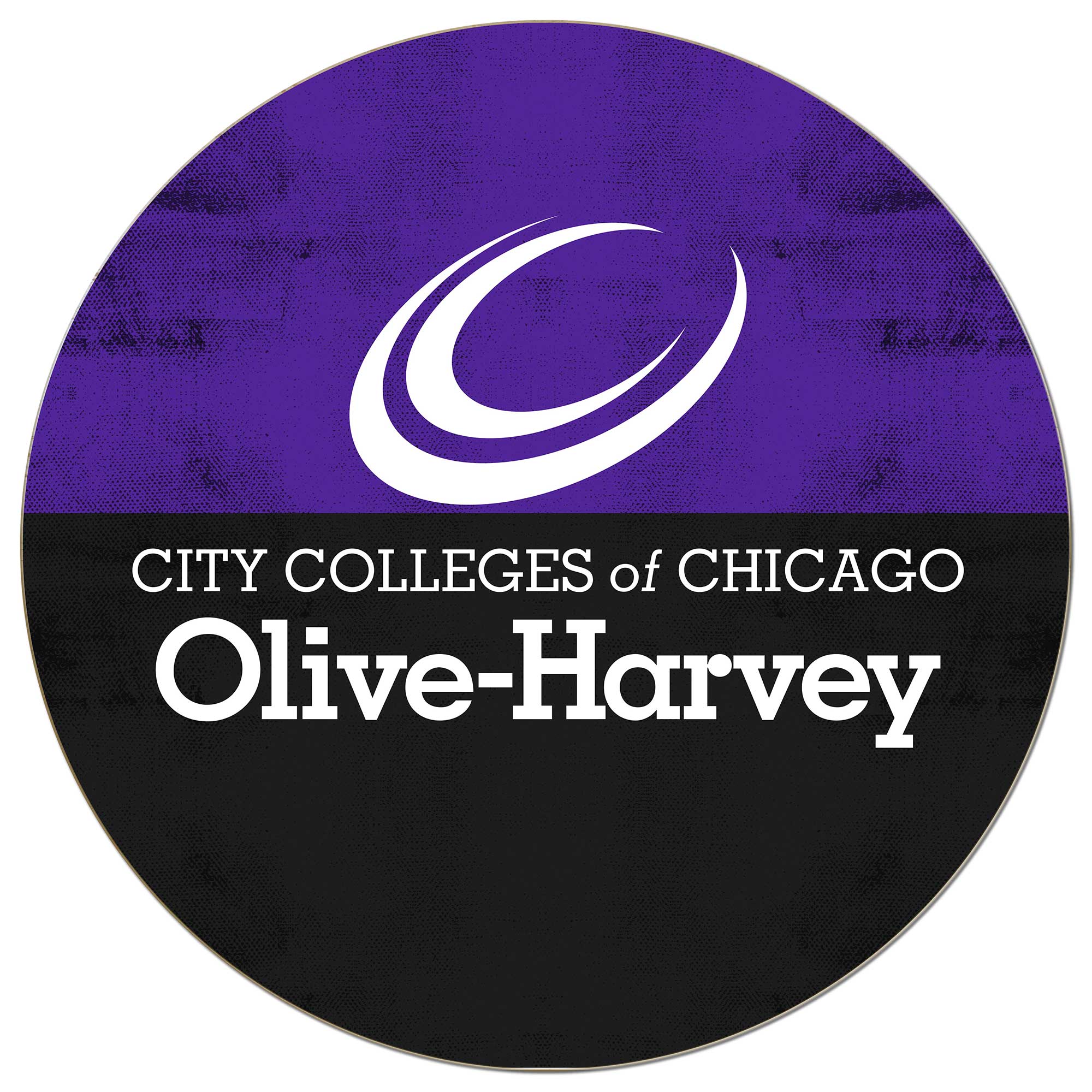 Olive-Harvey College Purple Panthers 20'' x 20'' Retro Logo Circle Sign