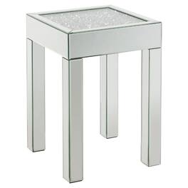 Manhattan Lane - End Table with Faux Acrylic Diamond Top and Block Legs - Silver