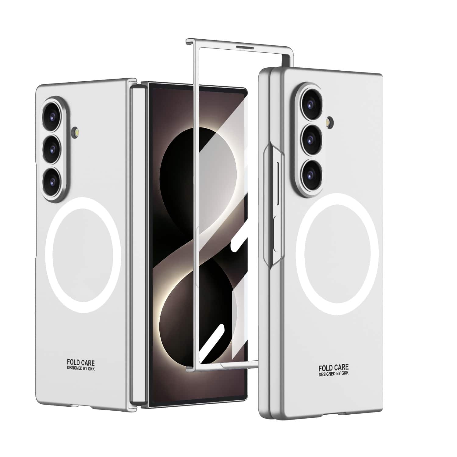 Dteck - Ultra Thin Mag Safe Case for Samsung Galaxy Z Fold8 Ultra with Tempered Glass Protector,Slim Hard PC Non-Slip Cover - Silver price history on PriceWatchPro