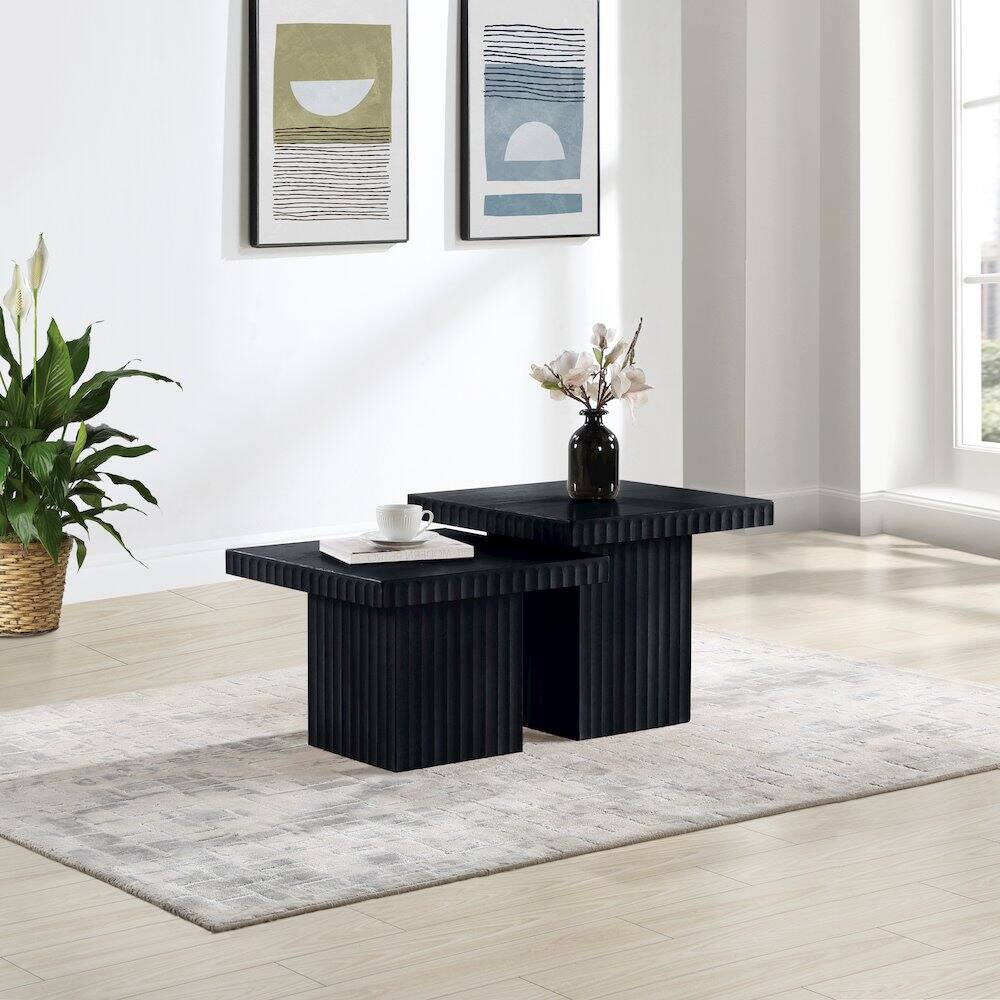 Alt View 1. Meridian Furniture - Spencer Black Oak Veneer Coffee Table - Black.