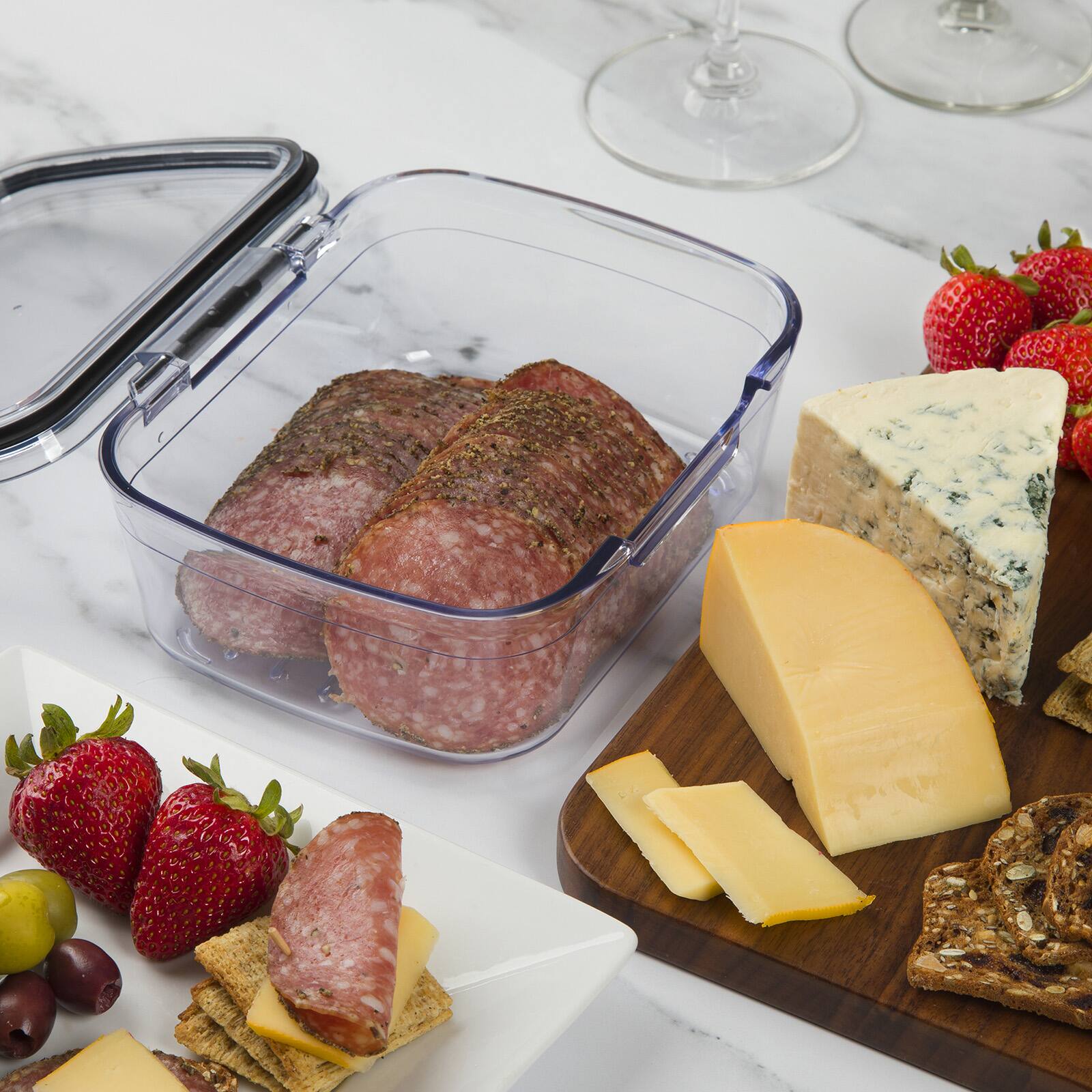 Alt View 6. Progressive International - ProKeeper+ Airtight Mini Deli Storage Container, Clear Plastic - Clear.