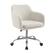 Front. Linon Home Décor - Modern Upholstered Barrel Swivel Office Chair - Off-White.