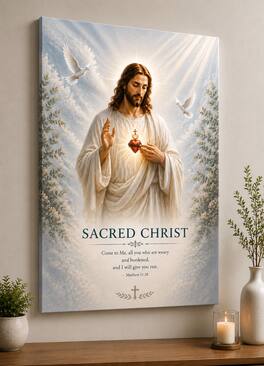 FC Design Large Sacred Christ Canvas Print 24x36" Heavenly Light ...