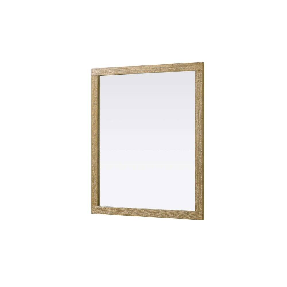 Alt View 2. Elegant Kitchen and Bath - Noah Wooden Rectangle Mirror 42 x 36 in Linen Oak - Linen Oak.