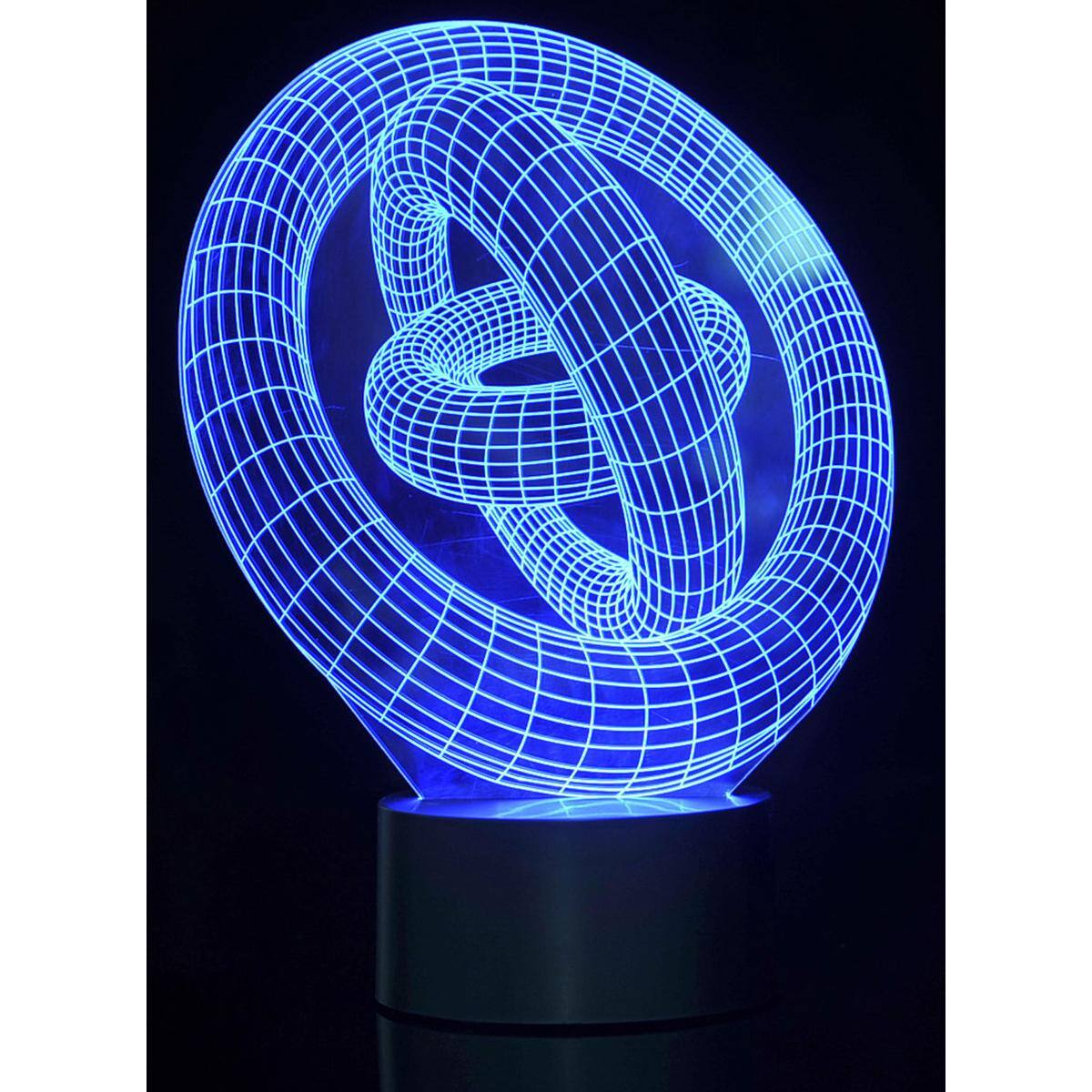 Alt View 1. JuzToys - 3D Night Light for Kids, 3D Ring-In-Ring Laser Cut Precision LED Lights, LED Lamp for Bedrooms and Offices - Black.
