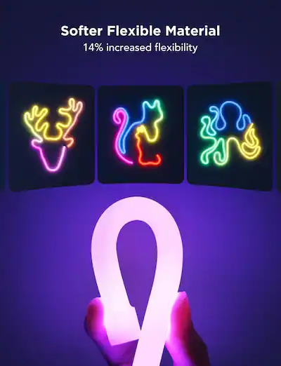 Govee Neon Rope Light 2, RGBIC Ledstrip, neonlicht, 5 m, met clips, werkt met mat, Alexa en Google Assistant, vormtoewijzing, doe-het-zelf lichteffecten, ledstrip voor wanddecoratie, wit Govee Neon Rope Light 2, RGBIC Ledstrip, neonlicht, 5 m, met clips, werkt met mat, Alexa en Google Assistant, vormtoewijzing, doe-het-zelf lichteffecten, ledstrip voor wanddecoratie, wit
