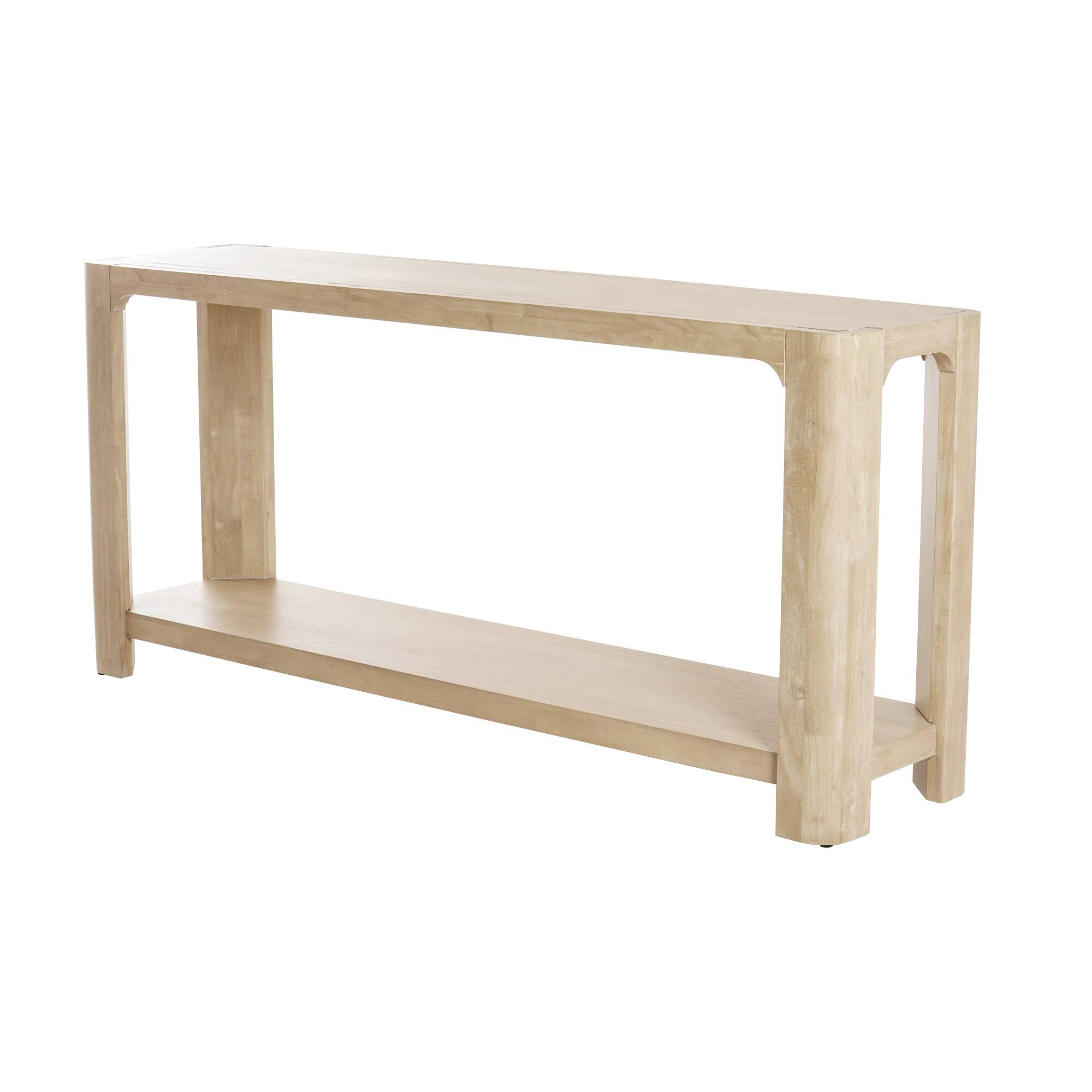 Front. New Pacific Direct - Trevin 66" Console Table w/ Shelf - Weathered Sand.
