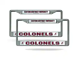 Rico Industries - Eastern Kentucky Colonels Chrome Metal License Plate Frame - Set of 2 Frames - Multi