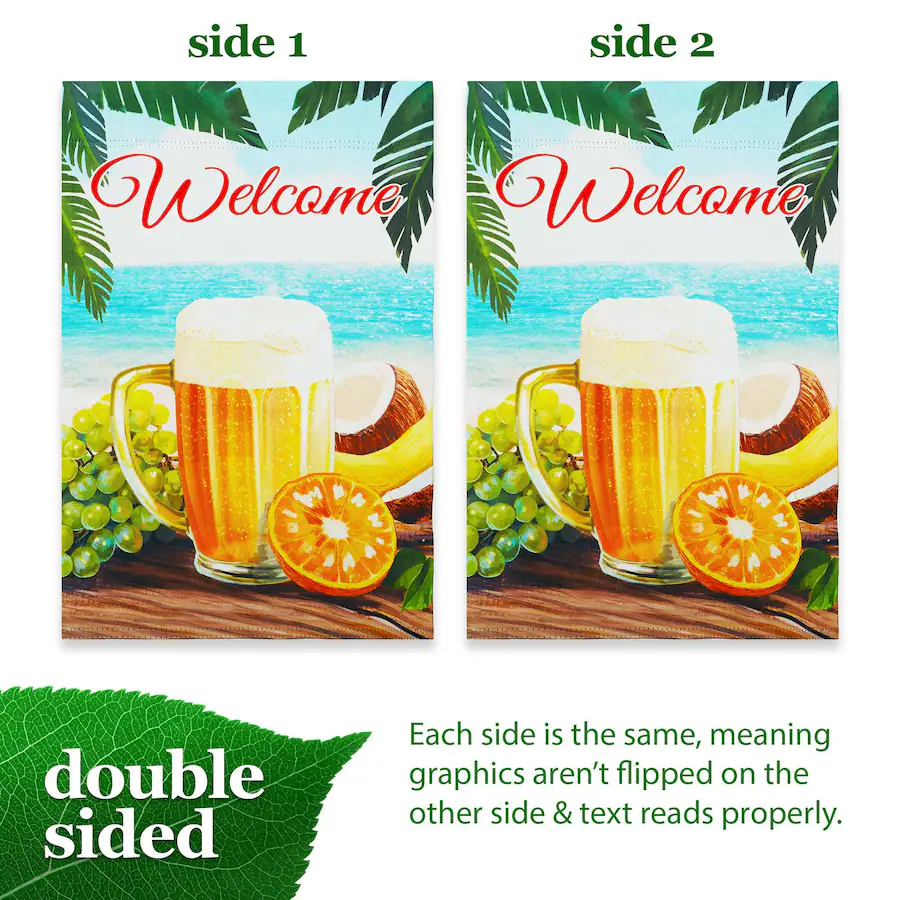 Tea Colour Pattern G128 Welcome Beach Drink Double Sided Garden Flag, 12 x 18 in — Summer ...