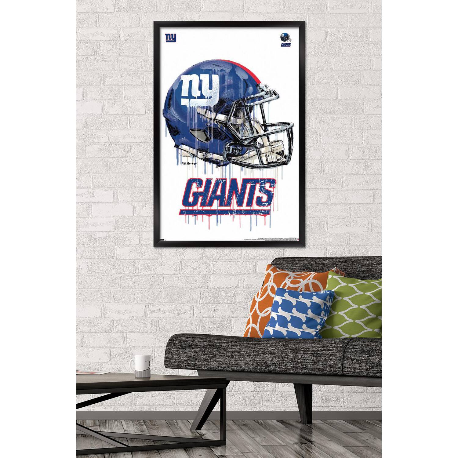 Alt View 1. Trends International - New York Giants 24.25'' x 35.75'' Framed Helmet Poster - Multicolor.