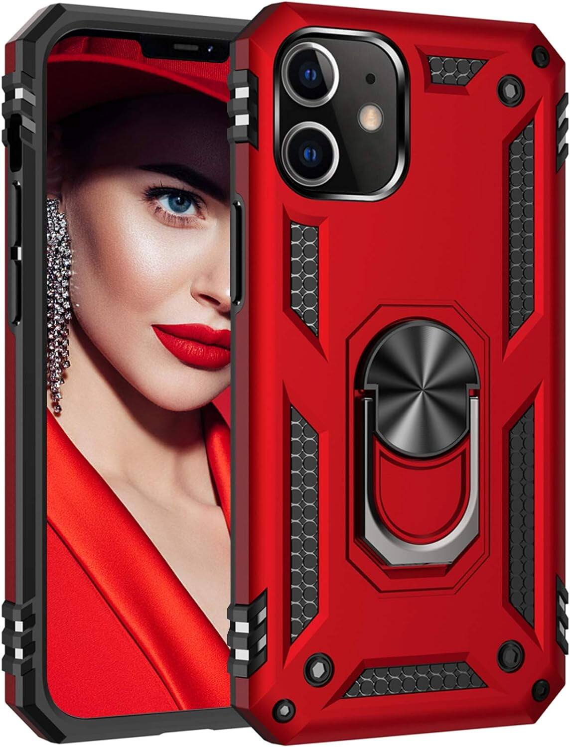 Entronix - iPhone 11 Dual-Layer Protective Case with Kickstand - Red