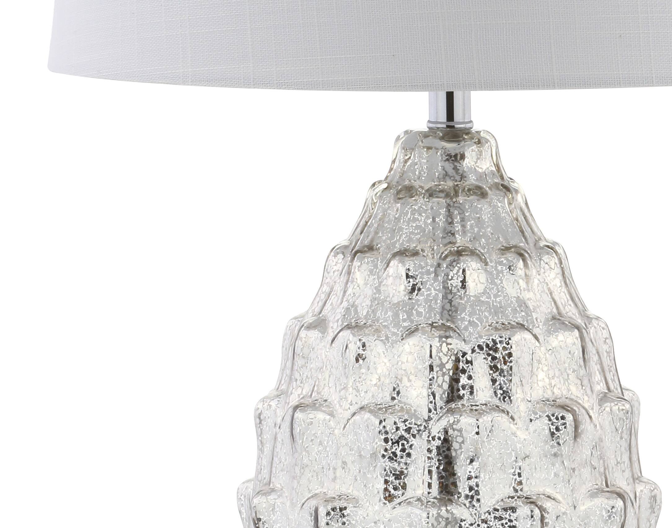 Alt View 4. Jonathan Y - Artichoke 25.5" Glass LED Table Lamp, Mercury Silver (Set of 2) - Silver.