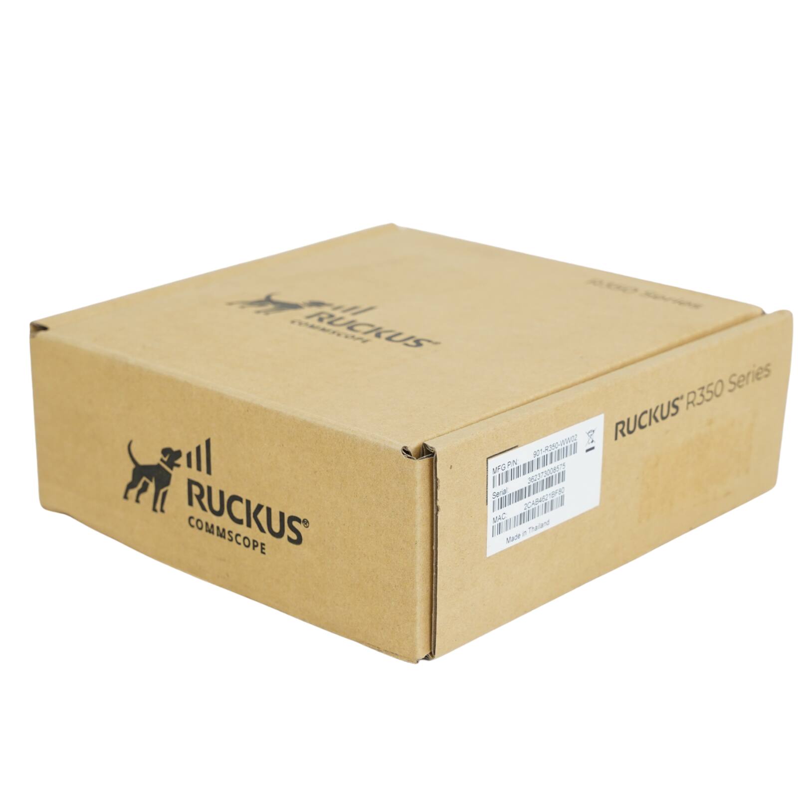 RUCKUS Series R350  
RUCKUS 801-4380-WG2  
PN DPG  
Sera 2CA84621890  
RUCKUS COMMSCOPE  
Made in Thailand