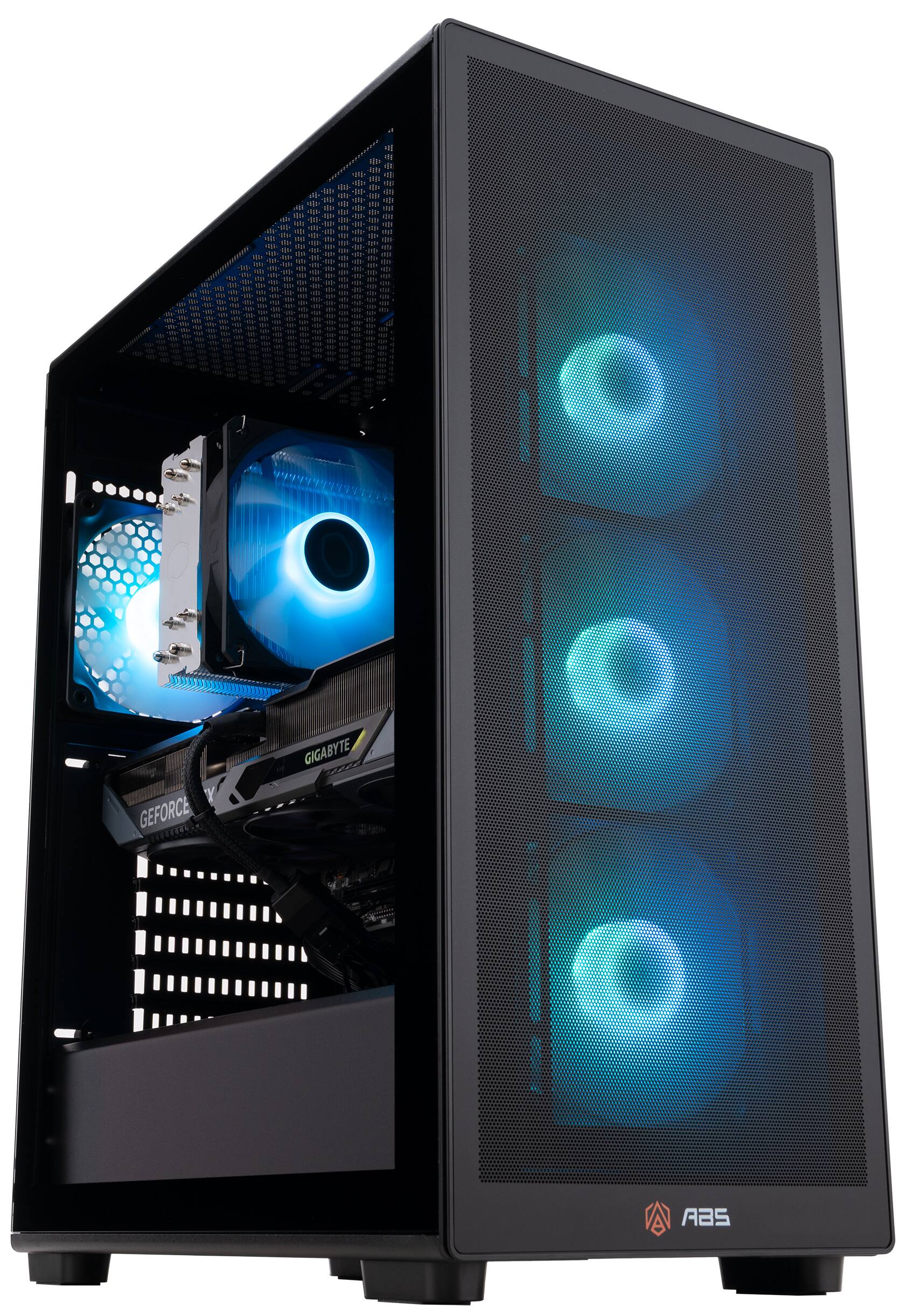 ADVANCED BATTLESTATIONS - ABS Stratos Aqua Gaming PC - Windows 11 - Intel Core Ultra 7 265KF - GeForce RTX 5070 - DLSS 4 - 32GB DDR5 - 2TB - Black