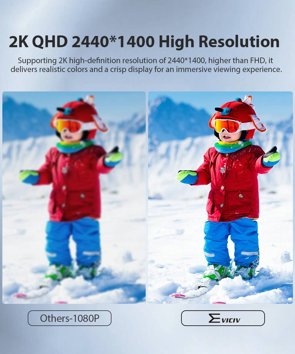 2K QHD 2440*1400 High Resolution

Supporting 2K high-definition resolution of 2440*1400, higher than FHD, it delivers realistic colors and a crisp display for an immersive viewing experience.

Others-1080P

VICIV
