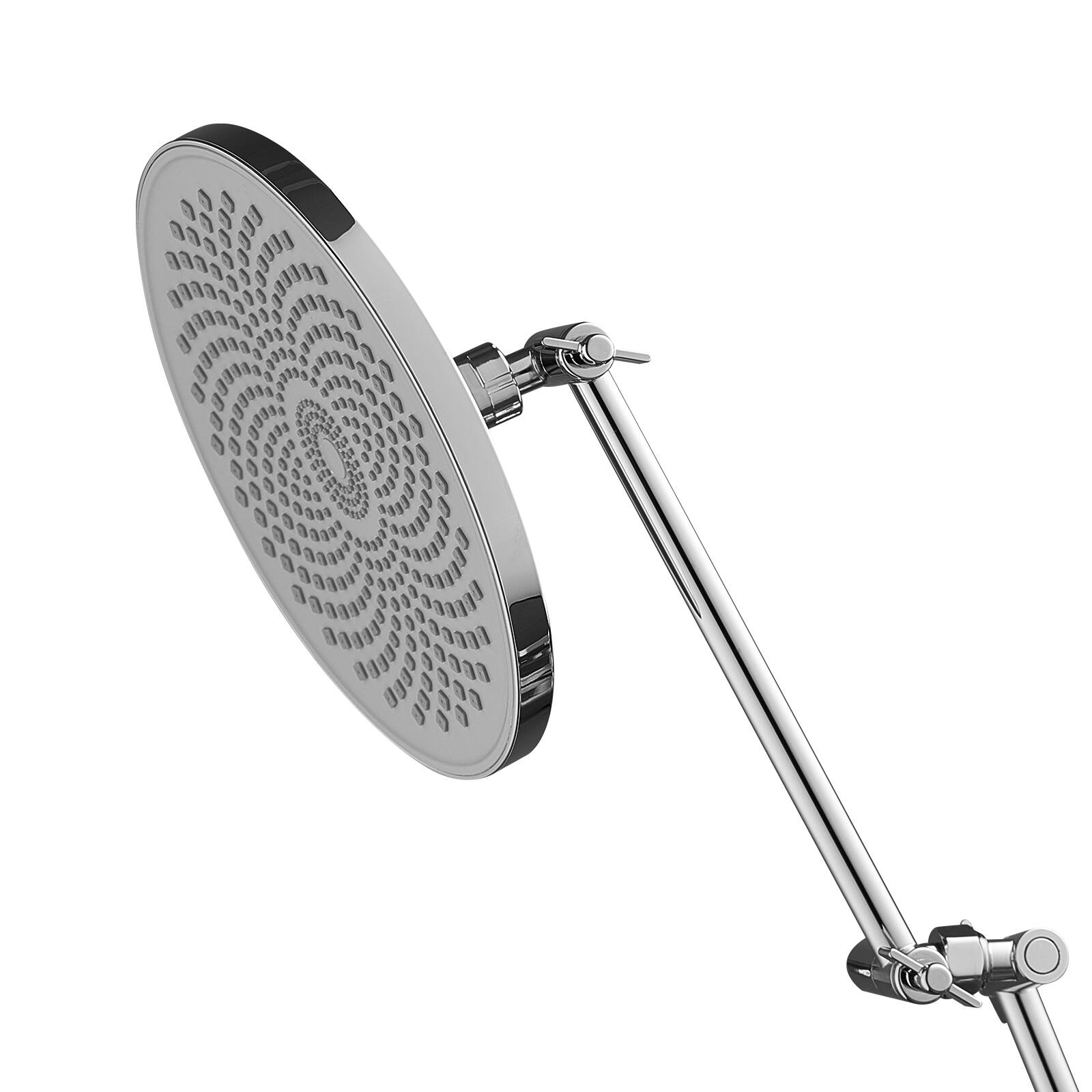 Alt View 5. VEVOR - Shower Head Extension Arm, 11 Inches, Brass Shower Arm Extender with Flexible Adjustable Angle Height, Chrome Finish - Silver.