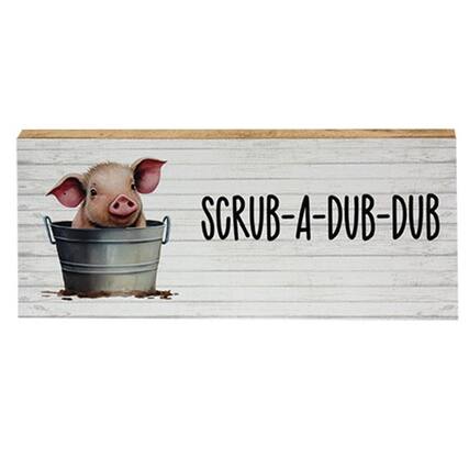 Front. BreeBe - Scrub-A-Dub-Dub Baby Pig Block - Multi.
