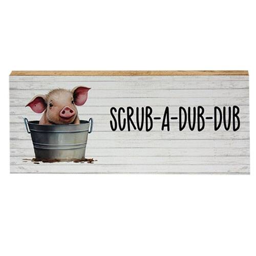 Front. BreeBe - Scrub-A-Dub-Dub Baby Pig Block - Multi.