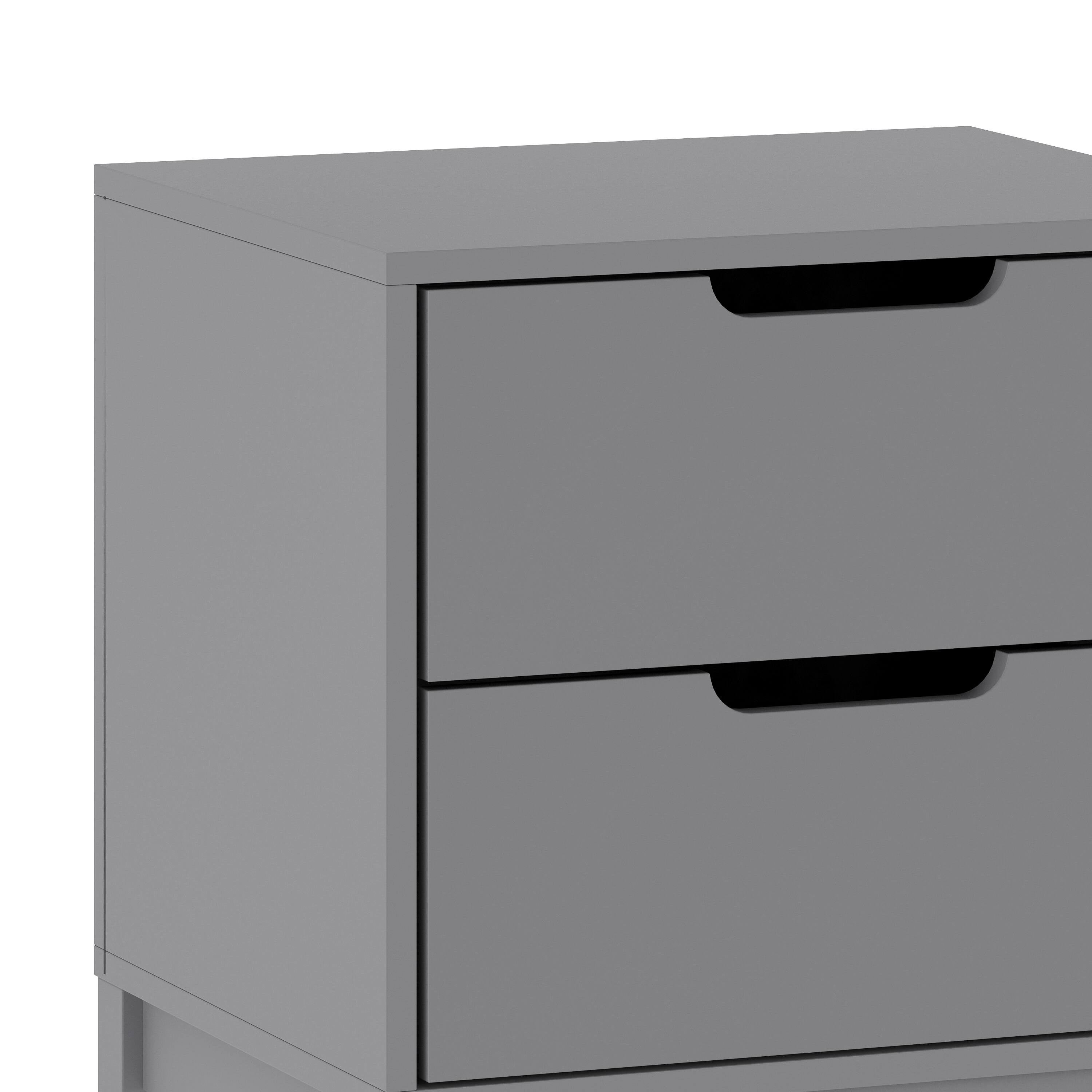 Alt View 8. Emma + Oliver - Samuel Kids Double-Drawer Night Stand with Solid Wood Frame, Side Table for Kids Bedroom - Gray.