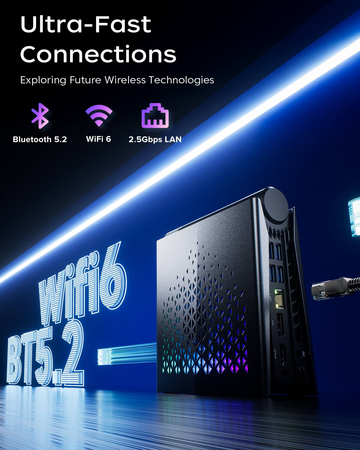 Ultra-Fast Connections  
Exploring Future Wireless Technologies  
Bluetooth 5.2  
WiFi 6  
2.5Gbps LAN