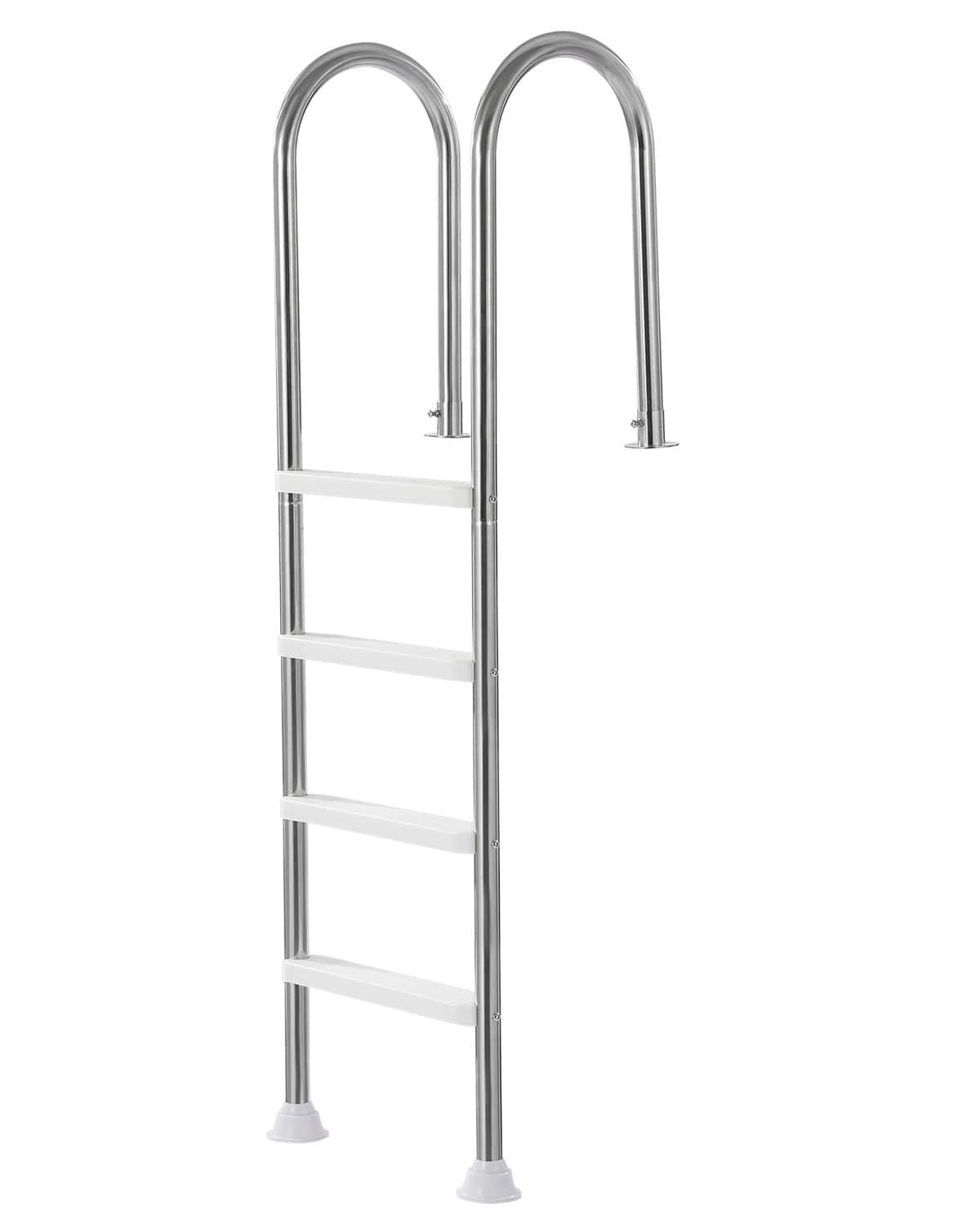 VEVOR - Swimming Pool Ladder,4-Step Double Handrails Stairs with Non-slip Heavy Duty Steps,Stainless Steel Load Capacity 265 lbs - Silver + White